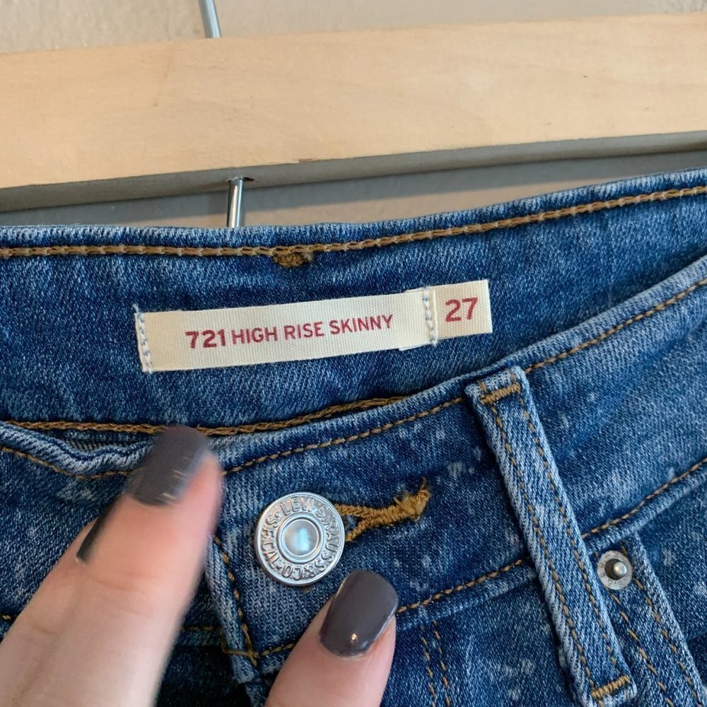 Levi's High-Rise Skinny Jeans Bleach Splatter Size 27 - Picture 4 of 10